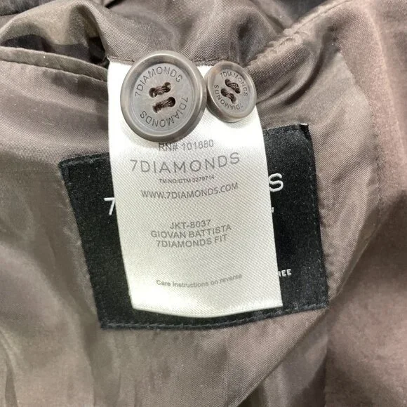 7DIAMONDS Giovan Battista Blazer‎ Men's XL JKT-8037 Brown Cotton Sport Coat - Picture 5 of 6